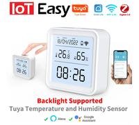 Sensor de temperatura y humedad Tuya WiFi Zigbee, Monitor remoto con aplicación para hogar inteligente, Var SmartLife, funciona con Alexa y el Asistente de Google