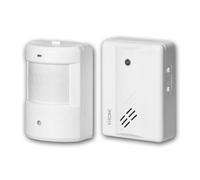 Sensor de transición inalámbrico con Sensor PIR, 32 Tonos de Timbre Ajustables, Control de Volumen, ángulo de detección de 140°, Funciona con Pilas