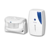 Sensor de transición inalámbrico con Sensor PIR, 36 timbres Ajustables, Volumen de Alarma de 90 dB, Pantalla Visual y acústica, Funciona con Pilas