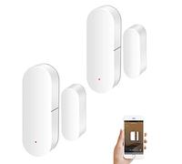 Sensor de Ventana de Puerta: Sensor de Puerta Inteligente Tuya Gratuita Alertas en Tiempo Real, Detector Contacto inalámbrico WiFi para la Seguridad del hogar y, para Alexa Google Assistant (2 Unidad)