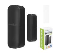 Sensor inalámbrico de Apertura de Puertas y Ventanas GreenBlue | Alarma Inteligente WiFi | Notificaciones a través de la aplicación, 80 dB, programaciones y automatizaciones (Negro, 72 x 25 x 21 mm)
