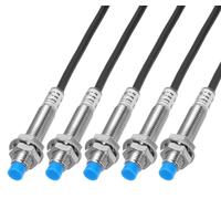 Sensor inductivo M8, contacto normalmente abierto (NA), tipo NPN, distancia de detección de 2 mm, alimentación de 6-36V DC, paquete de 5 unidades.