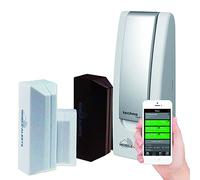 Sensores de contacto 3x con estación base, alarma en teléfono inteligente, seguridad, monitoreo, alertas móviles, MA10800-3 y pasarela, conjunto B, blanco, 1.8 x 1.9 x 5.3 cm