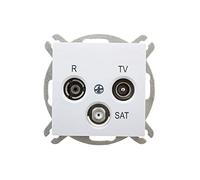 Sentia 59068431343 - Enchufe de antena RD/TV/SAT, sin marco, IP20, color blanco, 1453-10, rodillo eléctrico electroplast