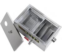 Separador de Aceite y Agua de un Solo Orificio, Trampa de Grasa de Acero inoxidaficio, Trampa de Grasa de Acero Inoxidable para comedores, Filtro de Aceite de Cocina con filtración Multicapa