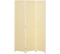 HOMCOM 3 Paneles Divisor 6 ft, Pantalla priv. portátil, Madera Nat.