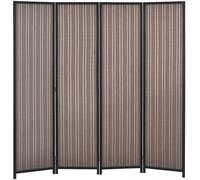 Separador de ambientes plegable HOMCOM de 4 paneles, 180 x cm, para sala de estar, dormitorio, casa, color marrón 浅黄色