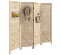 Separador de ambientes plegable HOMCOM Paravent, 4 paneles, 152 x cm, con diseño perforado, para sala de estar, dormitorio, casa, con motivos de bebidas naturales