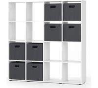 Separador de ambientes Vicco Karree Blanco 138.5 x 142.5 cm con 4 cajones plegables, Model 37003