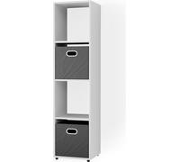 Separador de ambientes Vicco Ludus Blanco 142.5 x 36.2 cm con 2 cajas plegables (antracita), Model 37007
