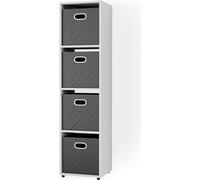 Separador de ambientes Vicco Ludus Blanco 142.5 x 36.2 cm con 2 cajas plegables, Model 37008