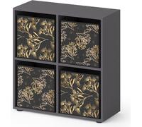 Separador de ambientes Vicco Tetra Negro 72.6 x 72 cm con 4 cajas plegables opc.1, Model 37938