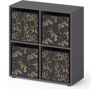 Separador de ambientes Vicco Tetra Negro 72.6 x 72 cm con 4 cajas plegables opc.2, Model 37939