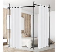 Separador de espacios sin necesidad de taladrar, barra para cortinas extra ancha como estructura para paravientos, separador de espacios independiente sin cortina, ancho 70-355 cm x alto 122-305 cm