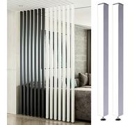 Separador de habitación de madera de suelo a techo, 71-203 cm, apto para sala de estar y oficina, diseño de listones Slish, versátil de pino