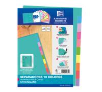 Separadores cartulina strongline a4 10 posiciones - 10 colores oxford