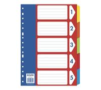 Separadores dohe carton colores fº 5 pestañas 16 taladros