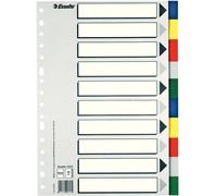 11610 - Separador archivo Esselte folio multitaladro con 10 separadores plástico color surtidos