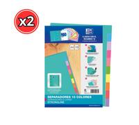 SEPARADORES OXFORD CARTULINA 10 COLORES 200 GRAMOS - PACK 2 UNIDADES