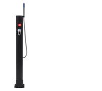 sephironlbb Ducha solar de PVC de 8 litros, depósito de agua negro con base de acero, 115 cm de altura, alcachofa de mano y anclaje al suelo para jardín, exterior, terraza, piscina, spa, jacuzzi