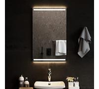 sephironlbb Espejo de baño LED de 50 x 80 cm, cristal con protección IP65, interfaz USB, sin marco, iluminado, fácil de montar con ganchos, para baño, dormitorio, pasillo, espejo de maquillaje y