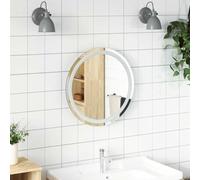 sephironlbb Espejo de baño LED redondo de cristal de 50 cm con protección IP65 resistente al agua, interfaz USB, 5 mm de grosor, con gancho para fácil montaje, iluminado para baño, pasillo y