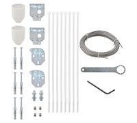 sephironlbb Juego de accesorios de protección visual para balcón, 29 piezas, cable de acero de 2,5 m, con juego de ángulos, bridas y accesorios de montaje para balcón, terraza y jardín para fijación y