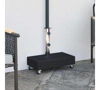 sephironlbb Paragüero negro 45 x 25 x 8 cm granito robusto soporte para sombrilla con tubo de acero inoxidable y ruedas, compatible con barras de sombrilla de 38/48 mm, base pesada para jardín, balcón