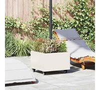 sephironlbb Soporte para sombrilla de acero blanco, 45 x 45 x 45 cm, con ruedas, ajustable 360 grados, estable, para jardín, terraza, balcón, base pesada