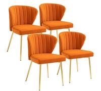 Sepnine Sillas de Comedor Modernas, Superficie de Terciopelo, Silla de salón con Patas de Metal para Comedor, salón, Dormitorio, Cocina, área de reunión, Paquete de 4