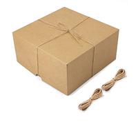 Seprendi Cajas de regalo blancas, paquete de 12 unidades de 8 x 8 x 4 pulgadas, caja de regalo de papel con tapas para regalo de boda, regalo de propuesta de dama de , B