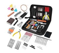 Seprendi Kit de herramientas de guitarra de 79 piezas, accesorios de guitarra, kit de reparación de guitarra con cuerda de guitarra, púa, puente, calibres