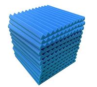 Seprendi Paneles de espuma acústica, 12 unidades, paneles de pared insonorizados, 30 x 30 x 5 cm, panel de absorción de sonido de alta densidad para , color azul