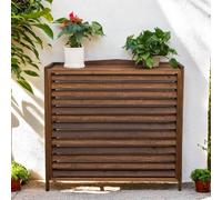SeraphicCharm Madera Cubre Aire Acondicionado Exterior Protector Aire Acondicionado Grande Funda Aire Acondicionado Exterior Valla De Madera Balcon Privacidad Soporte Macetas Exterior(100x44x93cm)