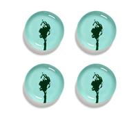 Serax 4 Platos Ottolenghi Feast XS Ø16 cm Azure-artichoke green