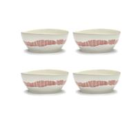Serax Set de 4 boles Ottolenghi Feast L Ø17 cm White stripes-red