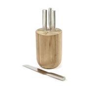 Serax Set de cuchillos con bloque de cuchillos Base 5 piezas Wood-steel grey