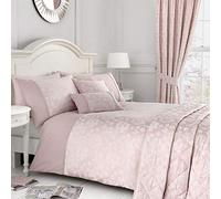 Serene Blossom-Jacquard - Juego de Funda de edredón para Cama Individual, Color Rosa Rubor