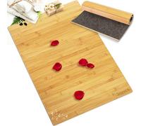 SereneLife Alfombra de Bambú para Baño - Alfombra de Piso Resistente al Agua y al Clima de Madera Natural para Baño y Ducha con Diseño de Tirantes Múltiples Plegable y Tela Antideslizante para Uso