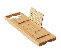 SereneLife Bandeja de baño de bambú, Estante de baño Extensible con diseño Plegable, Tabla de baño de Madera para baños relajantes, Ajustable y fácil Almacenamiento, se Adapta a la mayoría de tamaños