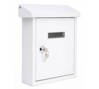 Serenelife Buzón de acero galvanizado resistente a la intemperie con solapa de metal para cartas de correo, periódicos, hucha de dinero, buzones decorativos para exteriores, oficina en casa, negocios