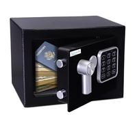 SereneLife, caja fuerte digital, De acero premium, Almacenamiento seguro para efectivo, Armas, Joyas, Ideal para hoteles, Gabinetes y uso domestico, Acceso electronico y mecanico, 2 llaves