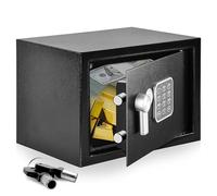 SereneLife Caja Fuerte Electrónica | Caja Resistente de 31 x 19.8 cm | Código Digital + 2 Llaves | Ideal para Casa u Oficina | Guarda Dinero y Objetos Valiosos