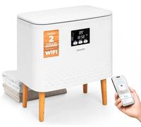 SereneLife Calentador de Toallas WiFi, Cubo de 20L, Gran Capacidad para Paños, Mantas y Batas, Control de un Solo Toque, Diseño Rectangular, Eficiente en Energia, Apagado Automatico