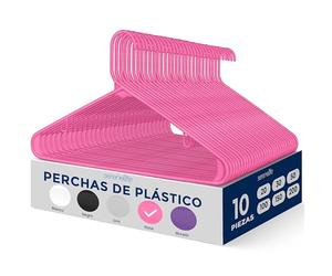 SereneLife Perchas, 10 Piezas, Antideslizantes, Resistentes, Plastico, Ideal para Camisas, Sweteres, Sudaderas, Vestidos y mas