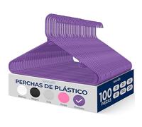 SereneLife Perchas, 100 Piezas, Antideslizantes, Resistentes, Plastico, Ideal para Camisas, Sweteres, Sudaderas, Vestidos y mas