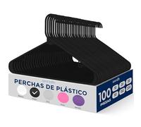 SereneLife Perchas, 100 Piezas, Antideslizantes, Resistentes, Plastico, Ideal para Camisas, Sweteres, Sudaderas, Vestidos y mas