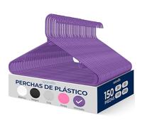 SereneLife Perchas, 150 Piezas, Antideslizantes, Resistentes, Plastico, Ideal para Camisas, Sweteres, Sudaderas, Vestidos y mas
