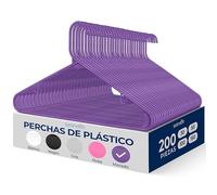 SereneLife Perchas, 200 Piezas, Antideslizantes, Resistentes, Plastico, Ideal para Camisas, Sweteres, Sudaderas, Vestidos y mas