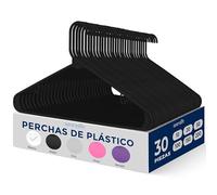 SereneLife Perchas, 30 Piezas, Antideslizantes, Resistentes, Plastico, Ideal para Camisas, Sweteres, Sudaderas, Vestidos y mas